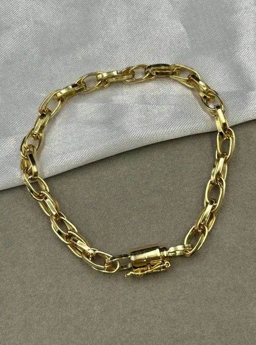 Pulseira Baguente Dupla 6mm banhada a ouro18k 