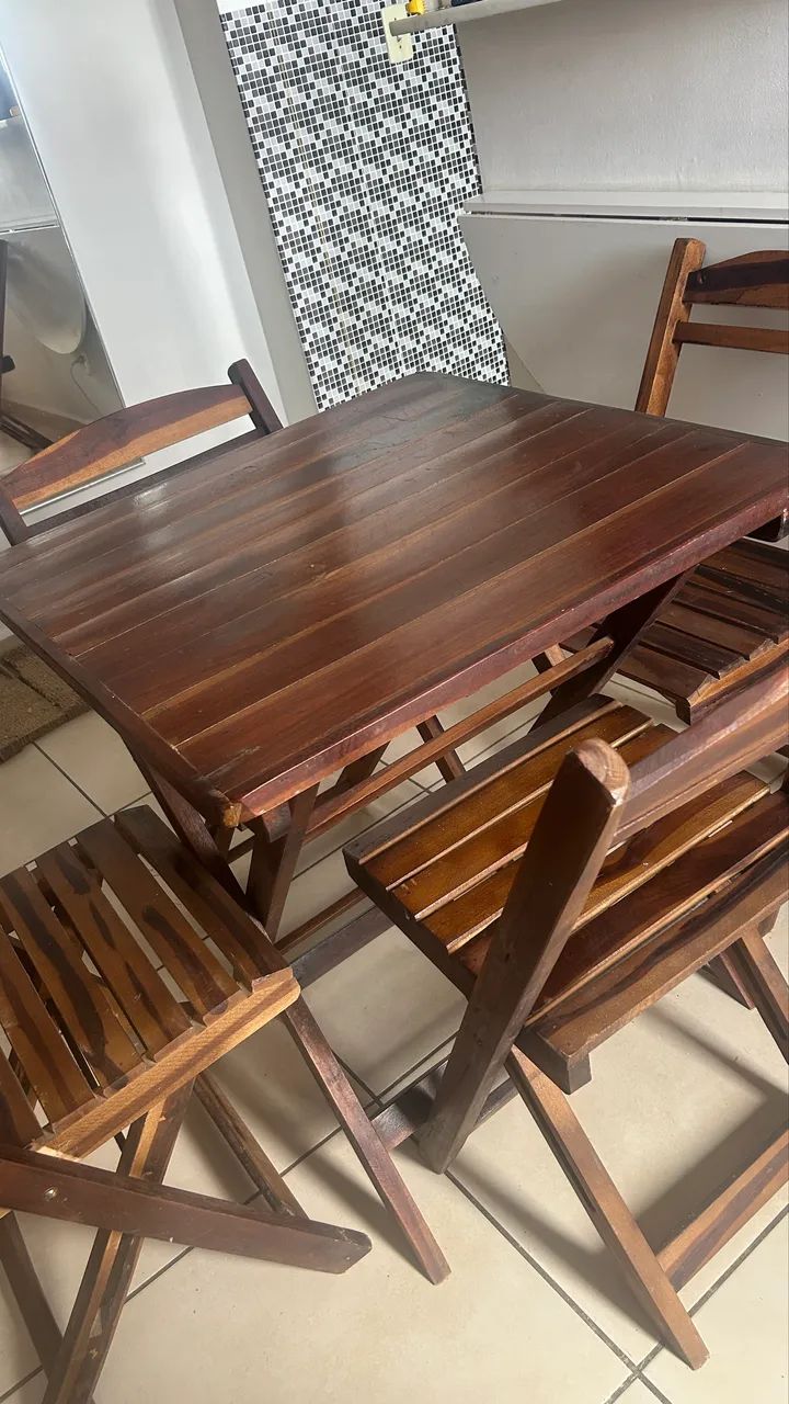 Mesa dobrável madeira - Foto 2