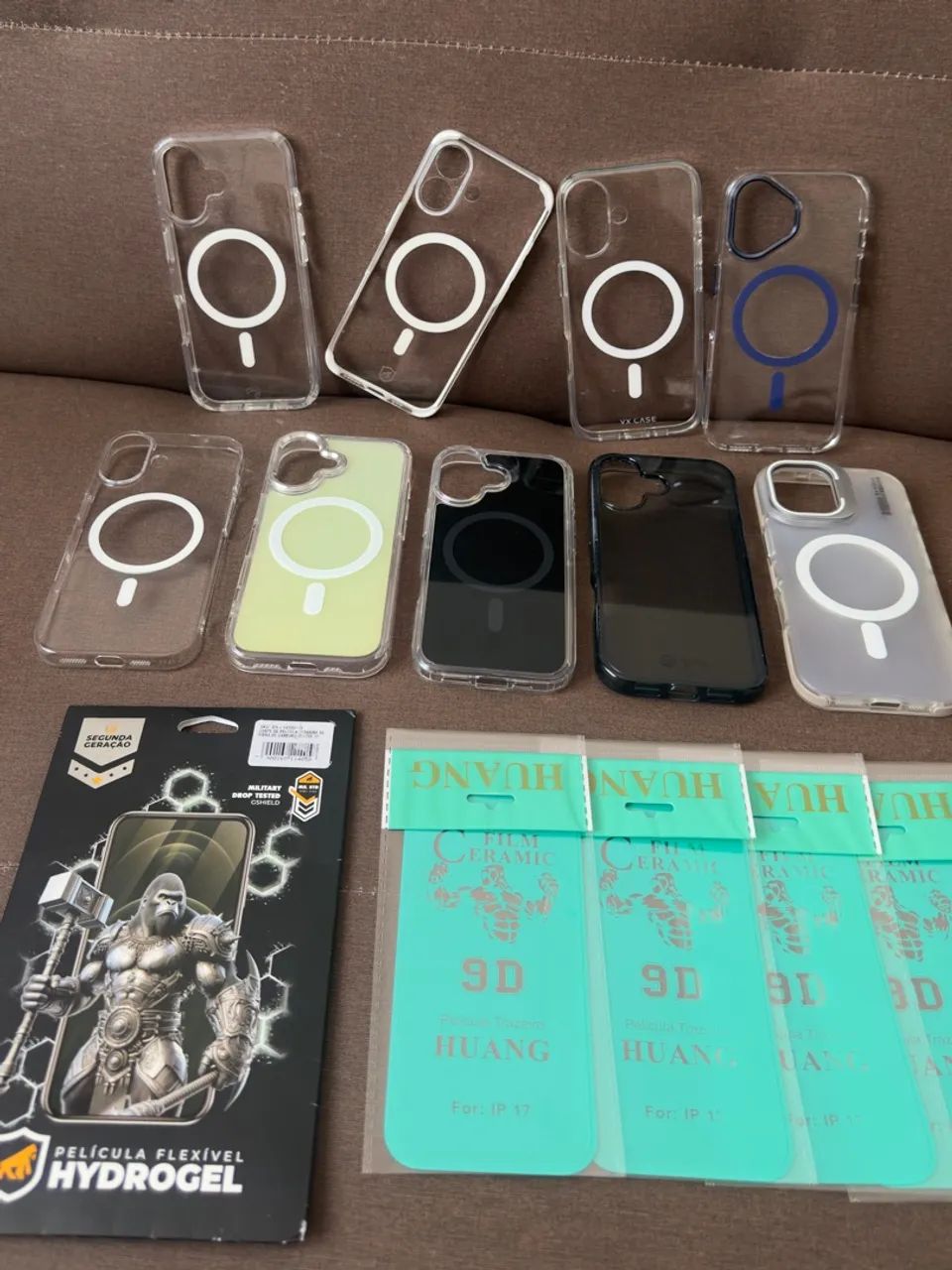 09 cases e 05 películas traseiras para IPhone 17 