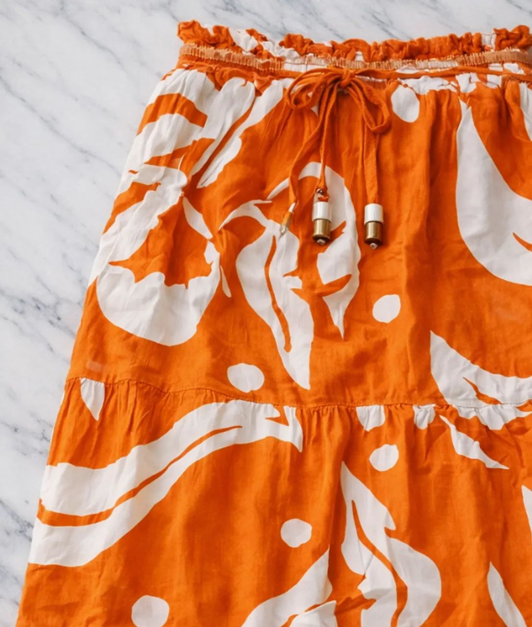 Saia Midi Laranja Tropical Veste M