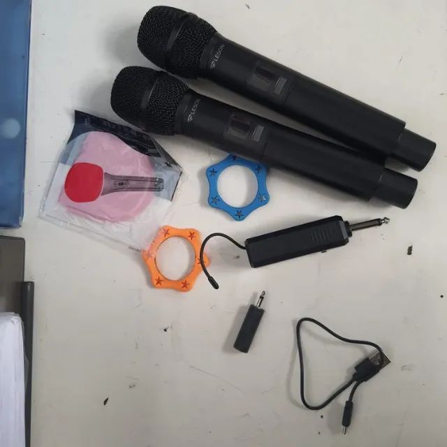 Kit com 2 Microfones Sem Fio Leson com Receptor e Acessórios - E036834 - Foto 3