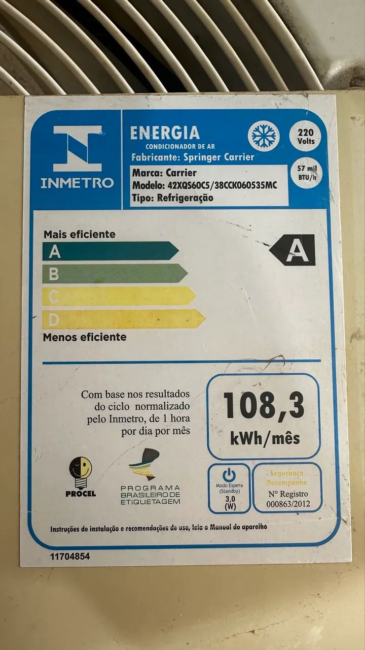 Ar Condicionado - Carrier 57.000 Btu?s