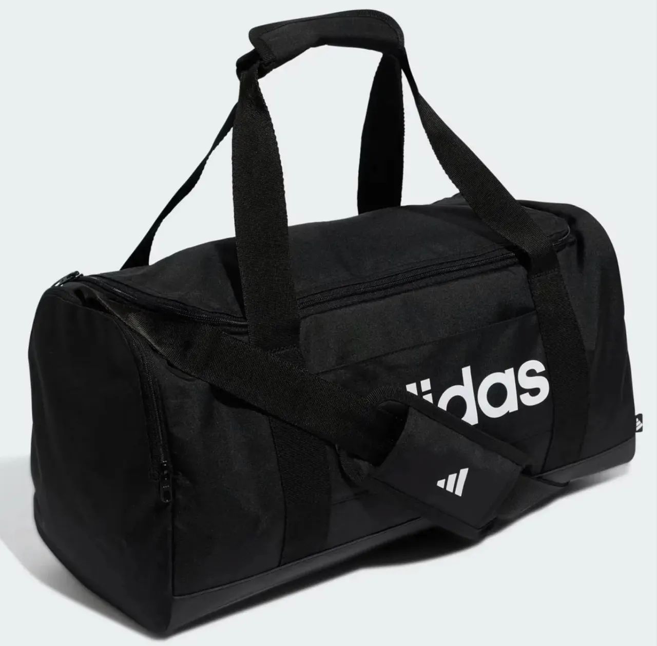 Mala Adidas Duffel Essentials Linear Pequena Preta - Foto 2