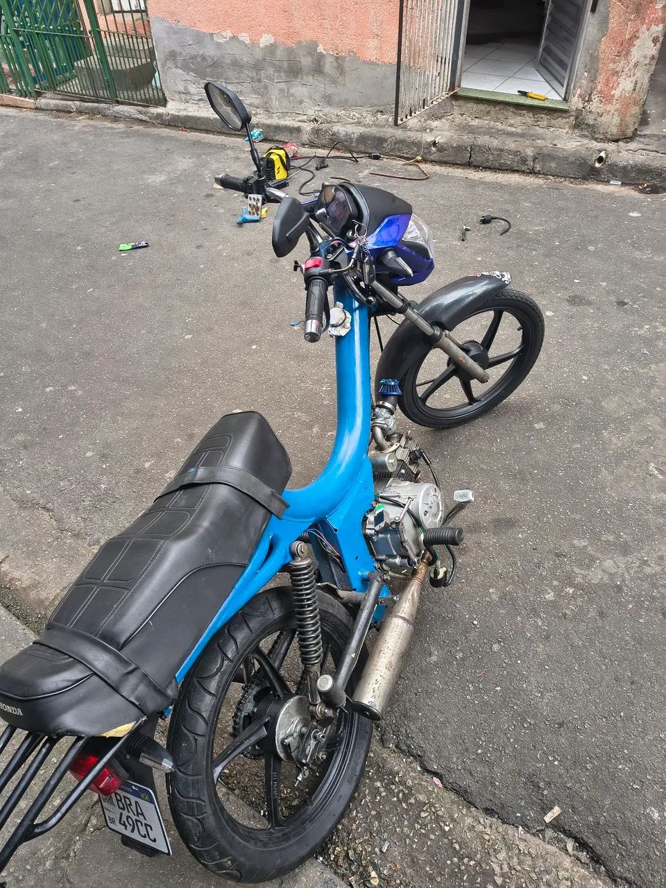 Mobilete 4t azul 90cc  - Foto 4