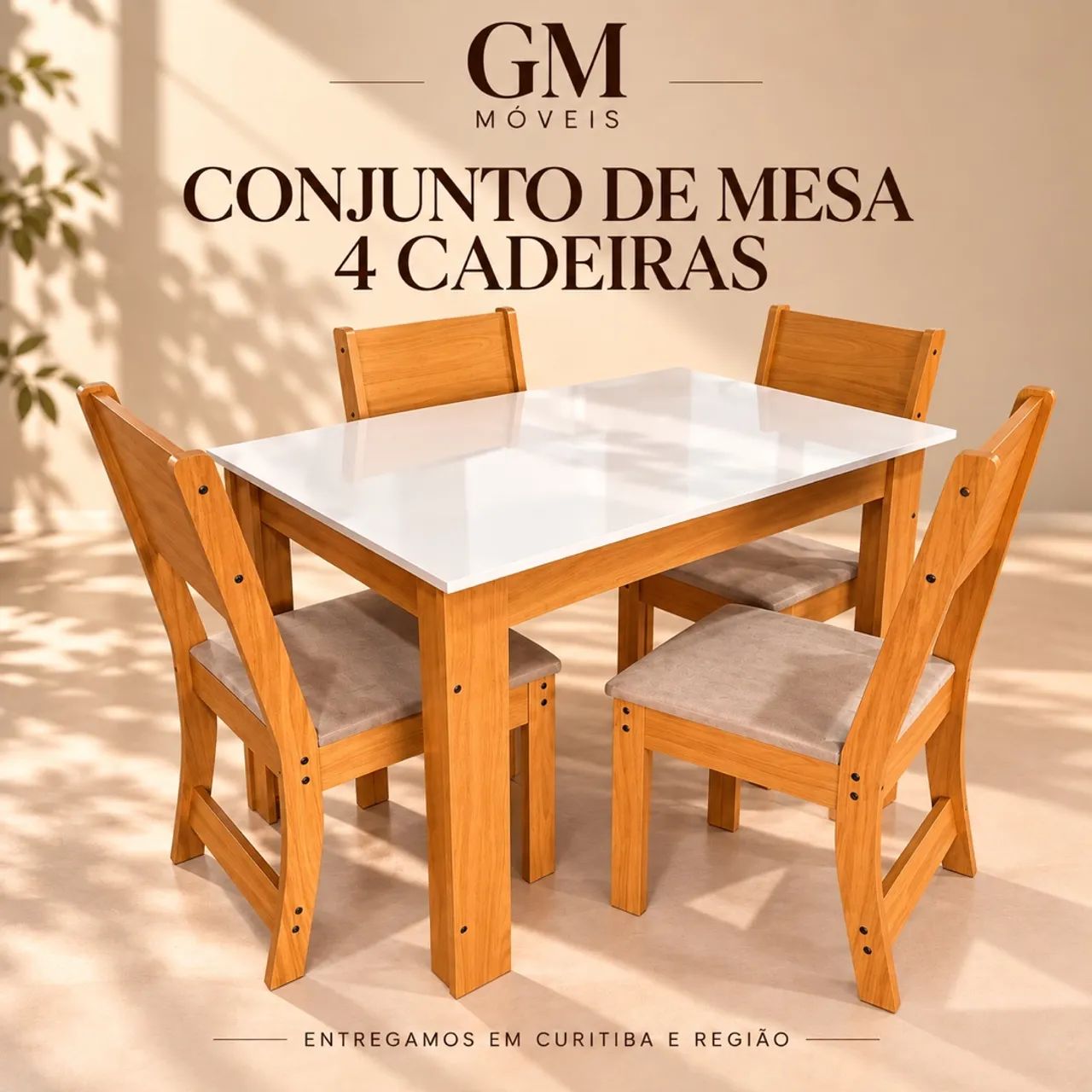 Conjunto de mesa com 4 cadeiras - entrego 
