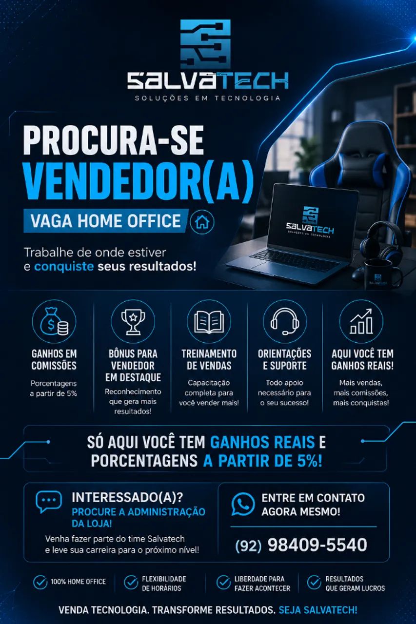 VENDEDOR HOME OFFICE!