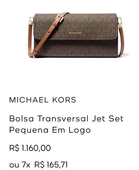 Bolsa Michael Kors Jet Set Crossbody - Foto 4