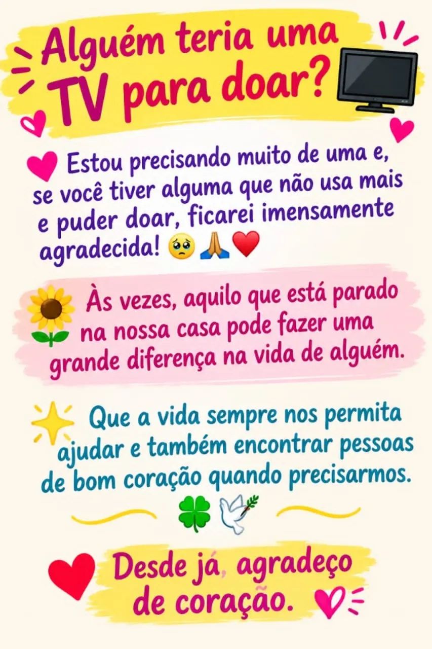 Você Tem Uma TV Para Doar?