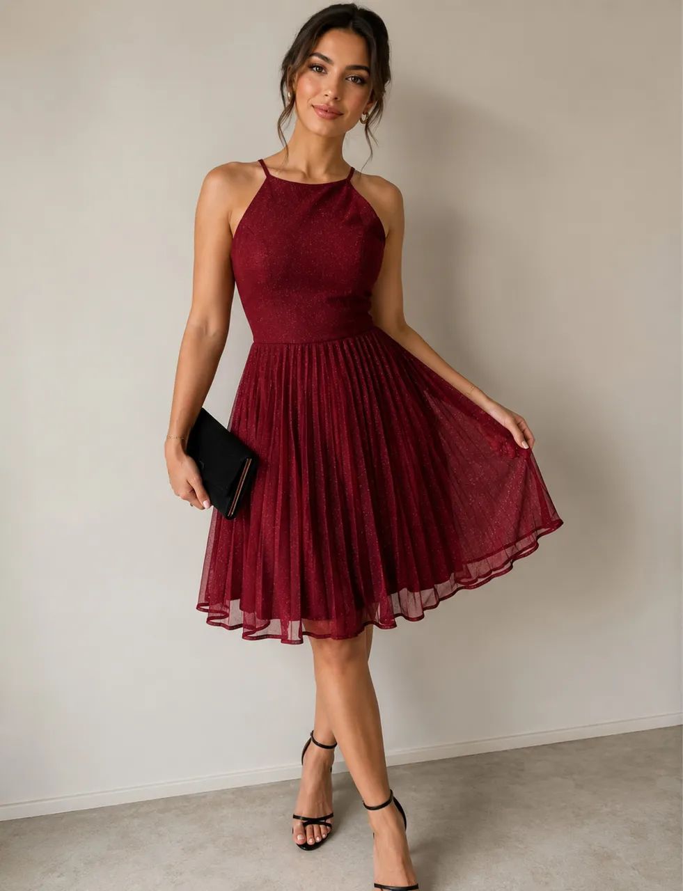 Vertido para festa Vermelho glitter 