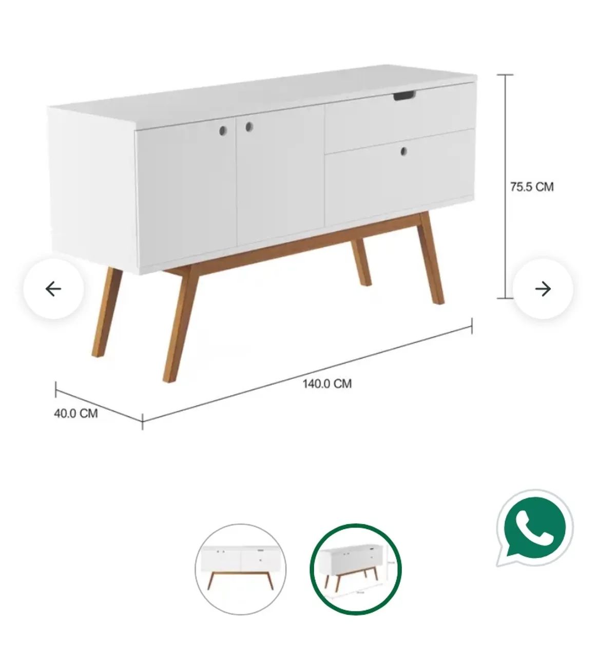 Buffet 3 portas e 1 gaveta - Tok Stok