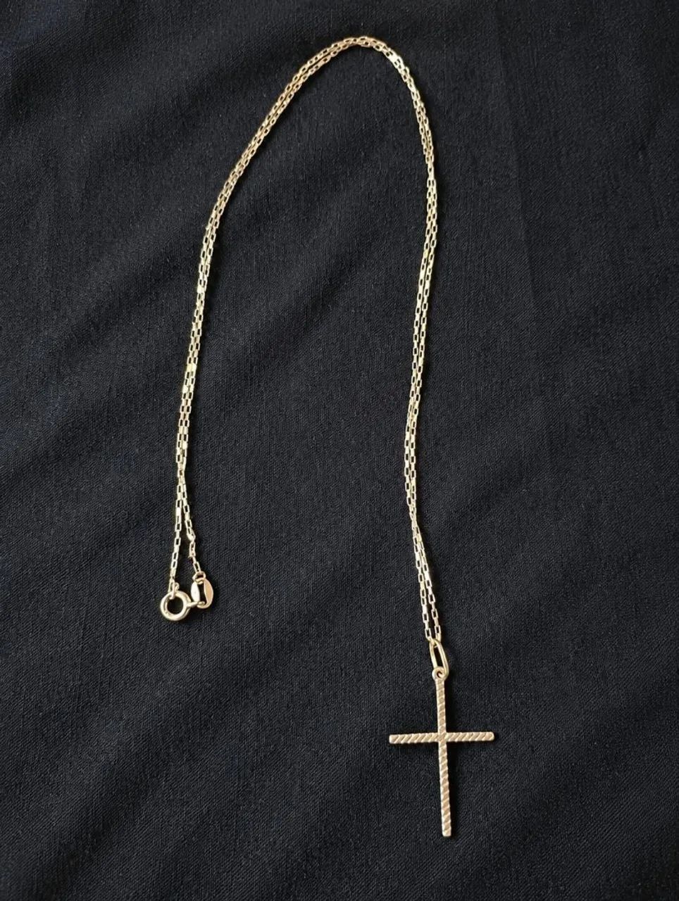 Corrente de prata 1mm com pingente de crucifixo  - Foto 3