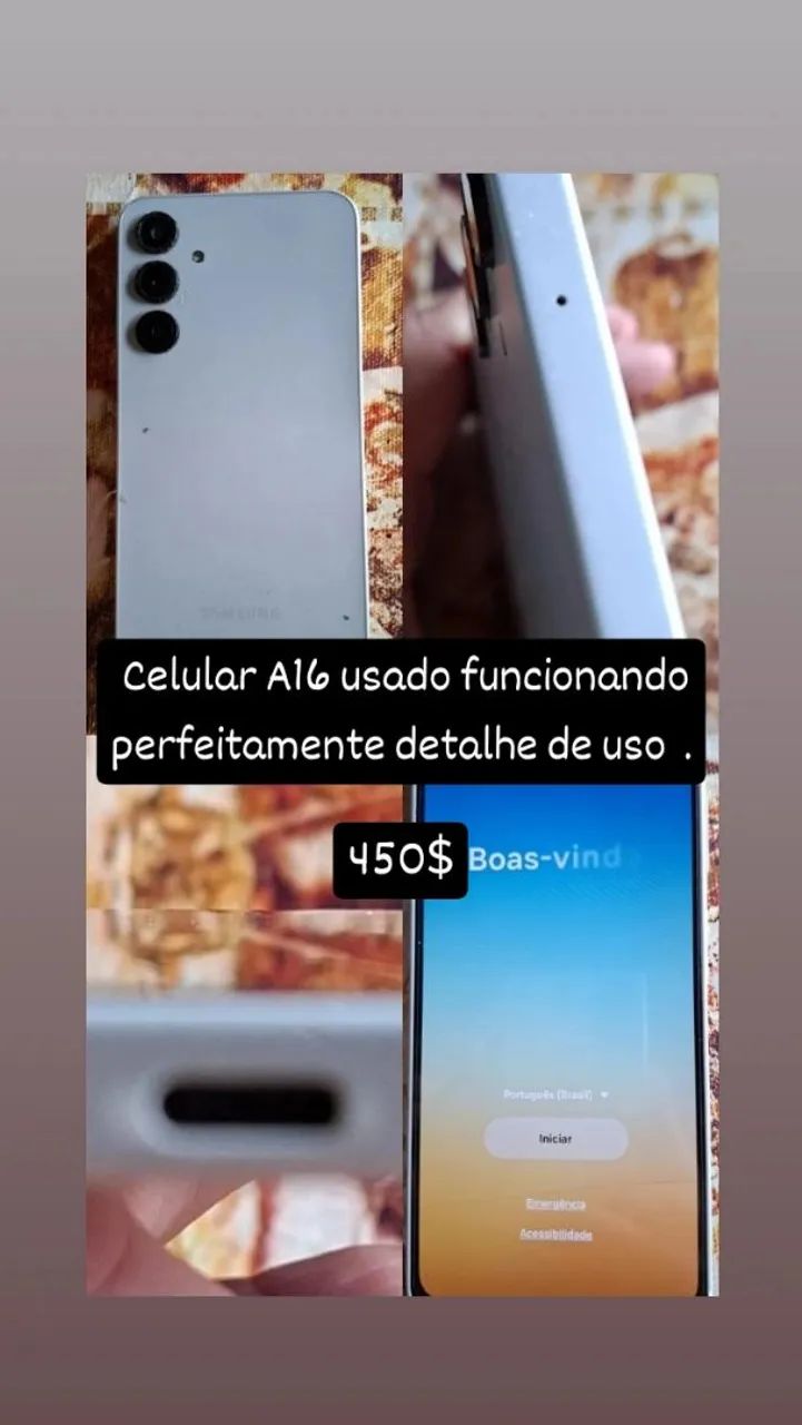 Celular Samsung A16 usado funcionando perfeitamente marca de uso 450$