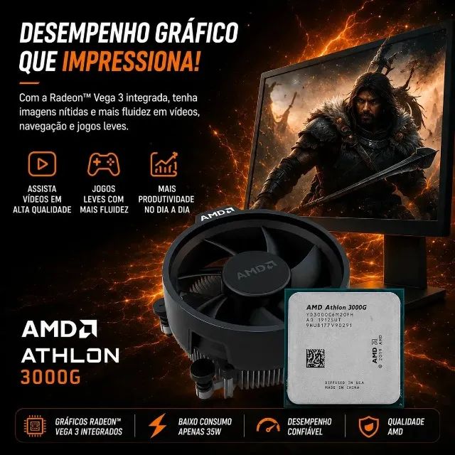 Processador Athlon 3000g, 3.5ghz, Am4, Com Vídeo Integrado - Foto 2