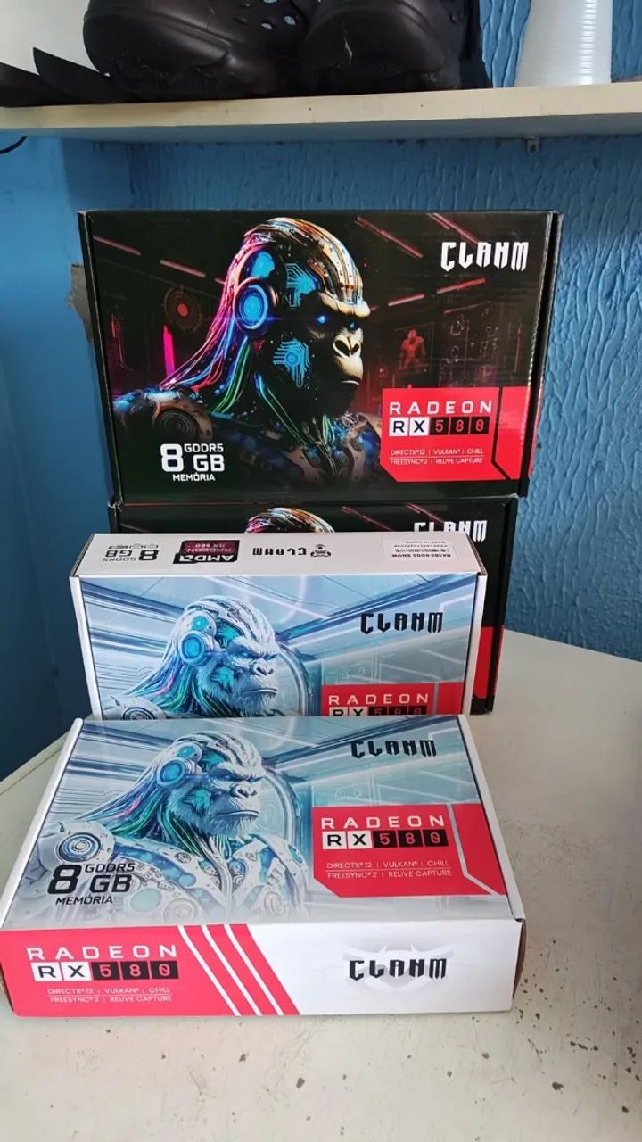 placa de video rx 580 8gb nova