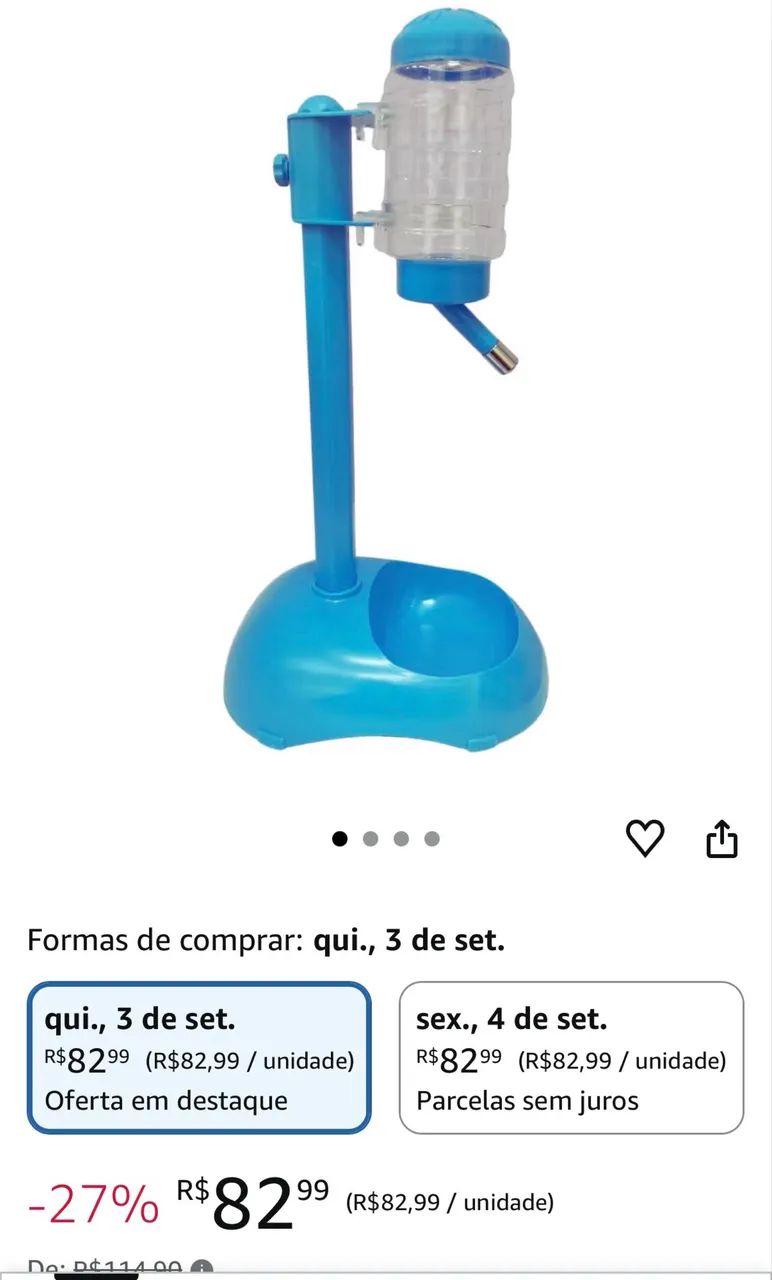bebedouro automático suspenso para cachorro