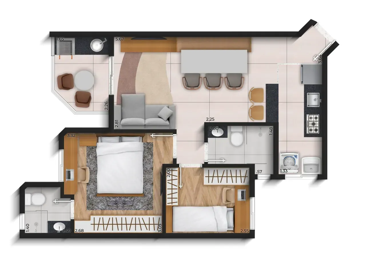 PLANTA 48m²