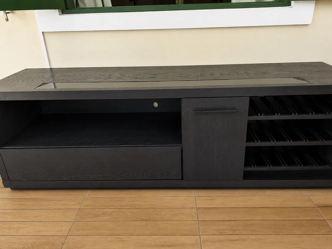 Rack para TV de Madeira - preto 