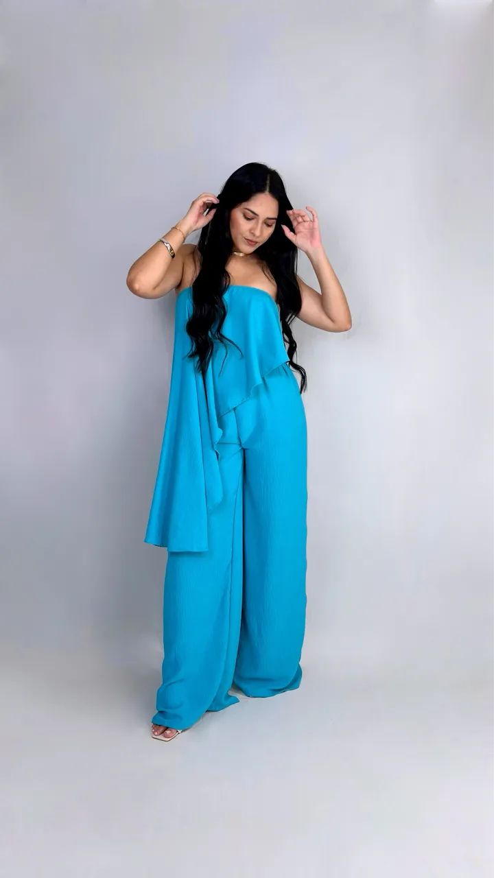 Conjunto calça pantalona 