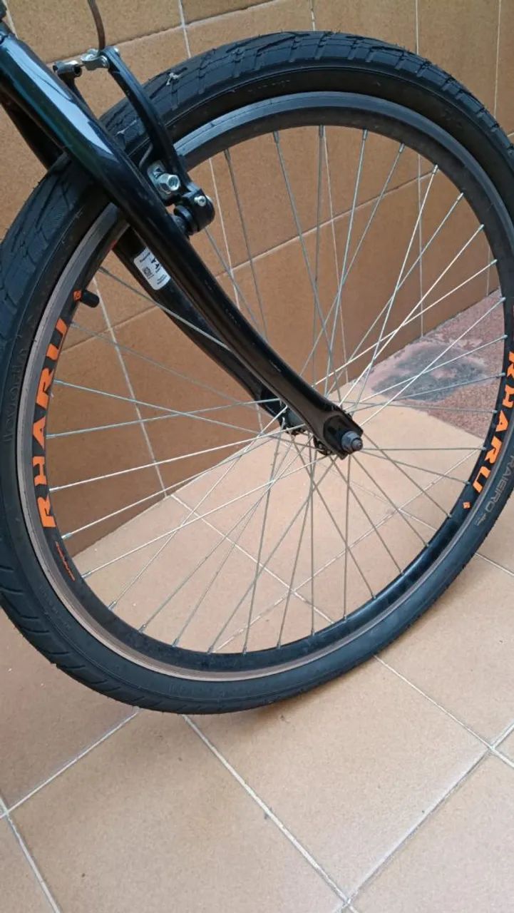 Bicicleta aro 26 Rharu - Preta e Laranja - Foto 4