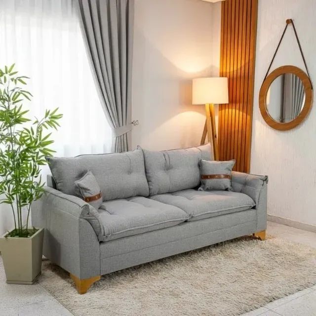 SOFÁ CRETA LIVING  1,80M  LINHO. PRONTA ENTREGA.