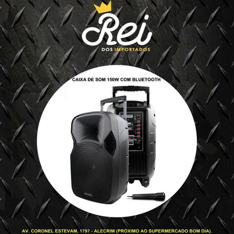 Caixa de som amplificada 150w de potência bluetooth leds integrados e mais