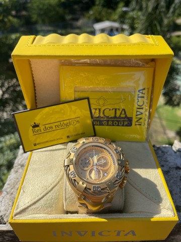 Relógio invicta thundebolt dourado + caixa - Foto 3