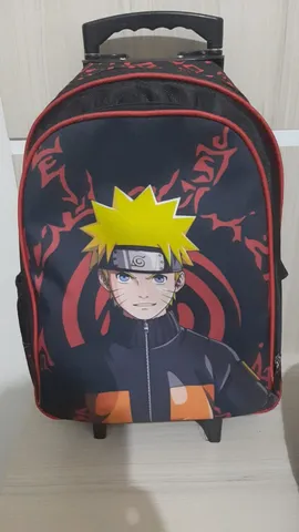 Kit mochila e estojo grande padrão escolar Naruto uzumaki hokage