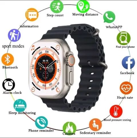 Relógio smartwatch S100 ultra 7 pulseira  - Foto 5