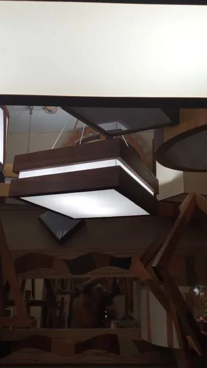 Lustre moderno de madeira ipe  - Foto 3