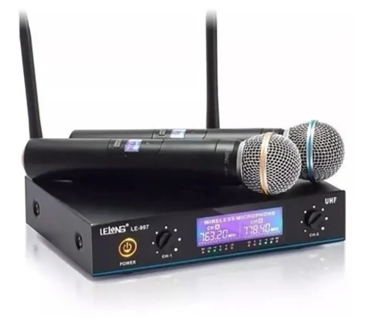 Microfone Sem Fio LE-30T - 2 Microfones de Mão - Ideal para Palestras e Eventos - Foto 2