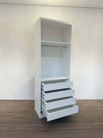 Cabideiro c/ 4 gavetas e maleiro MDF- Closet 