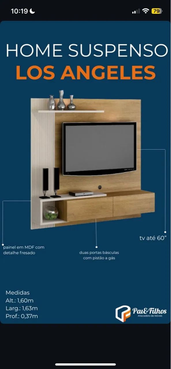 Home suspenso P/tv até 60 polegadas 