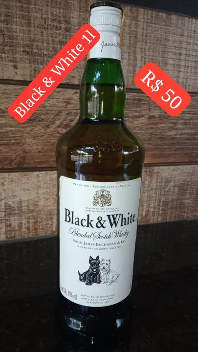 Whisky Black & White 1L - R$ 50