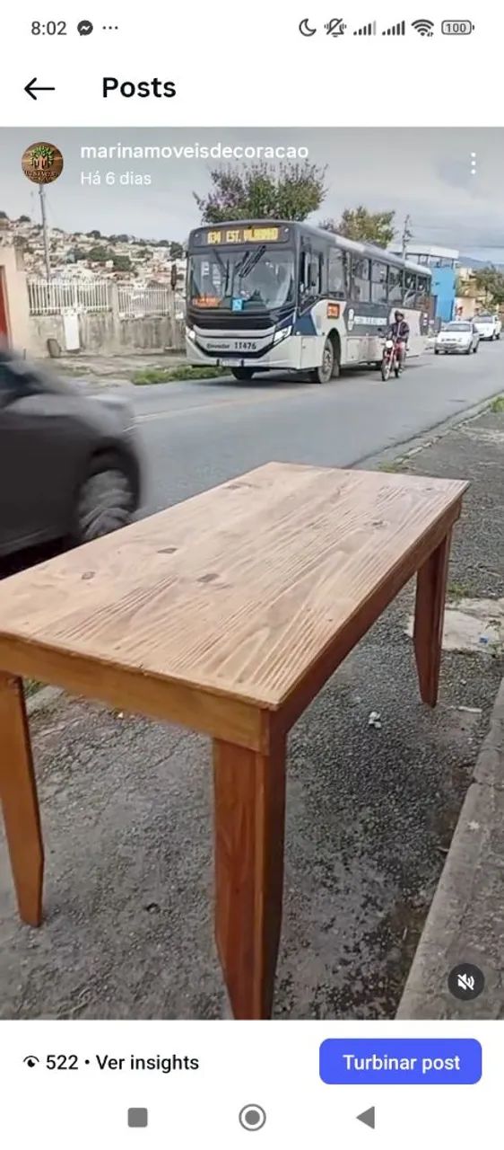 Mesa de pinus rústica 