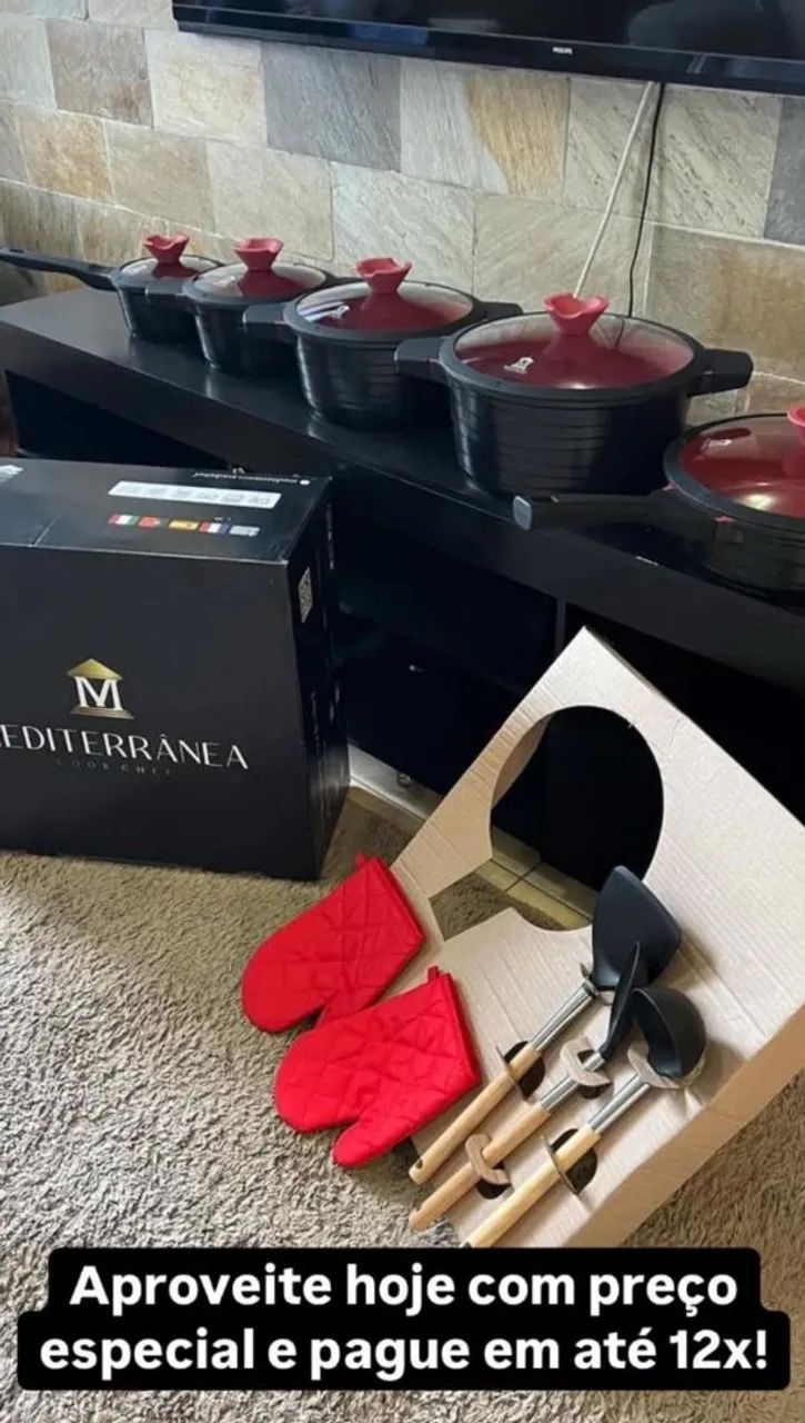 Jogo de Panelas Mediterrânea 15 Peças