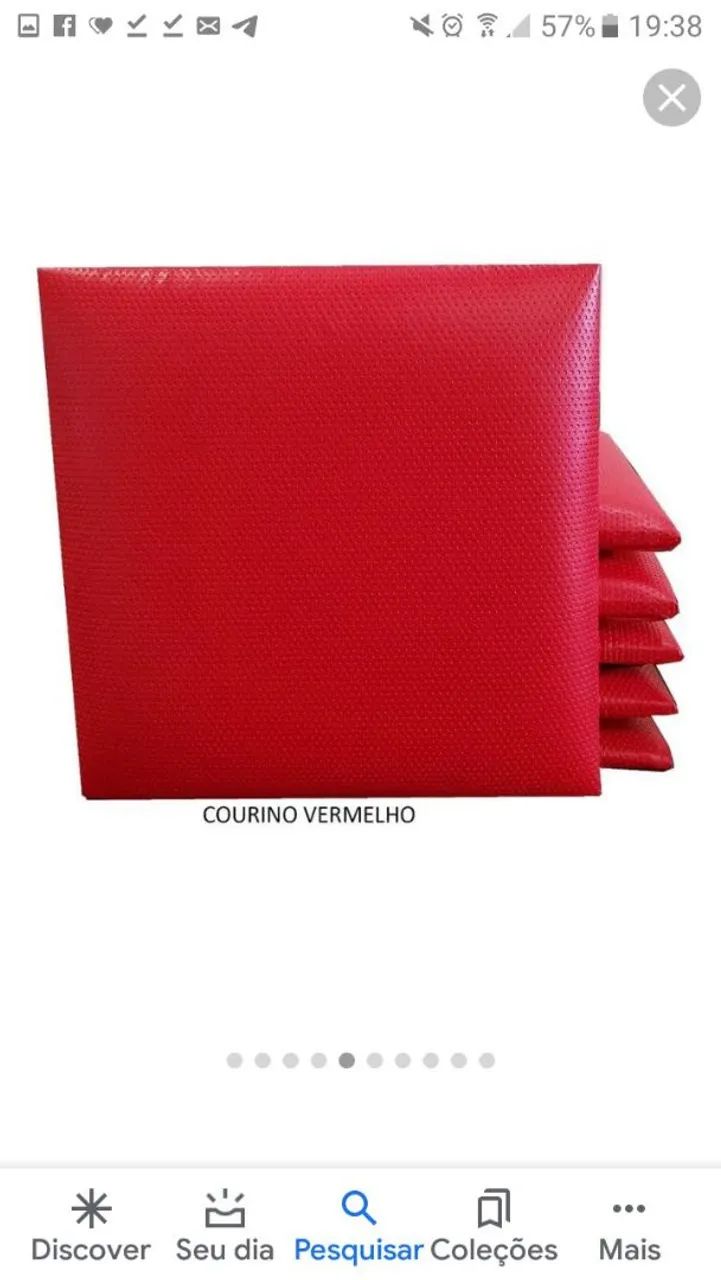 Placas para decoração Courino Vermelho