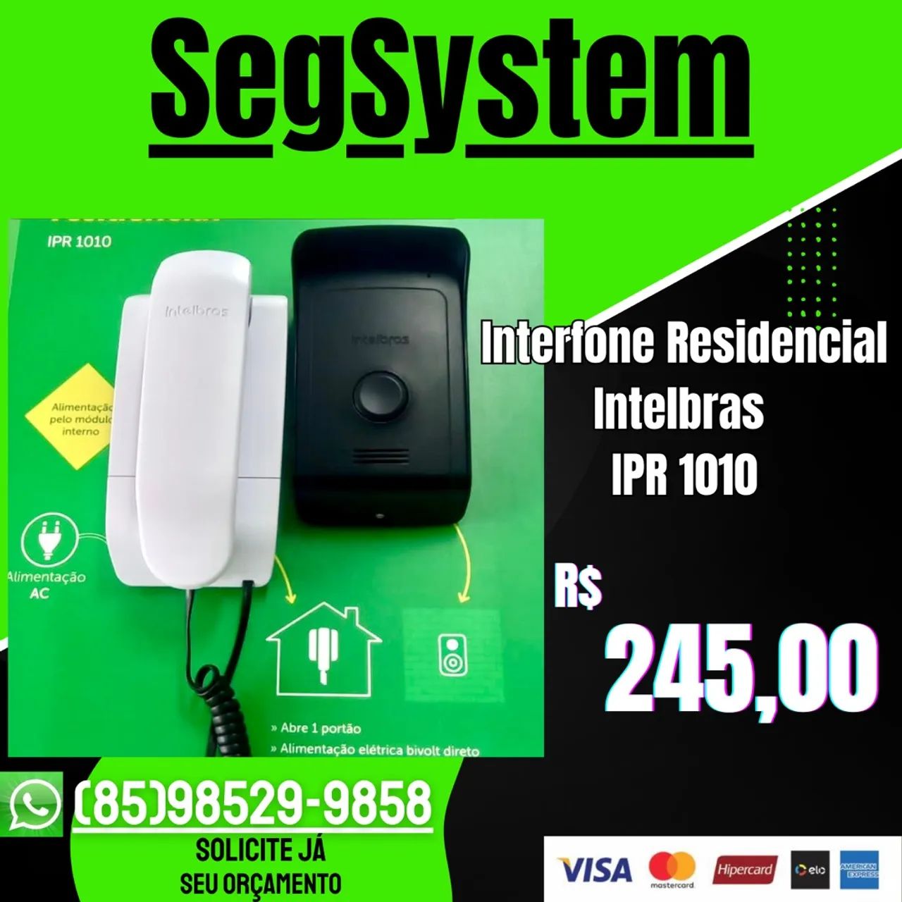 Interfone Intelbras IPR 1010 - Novo
