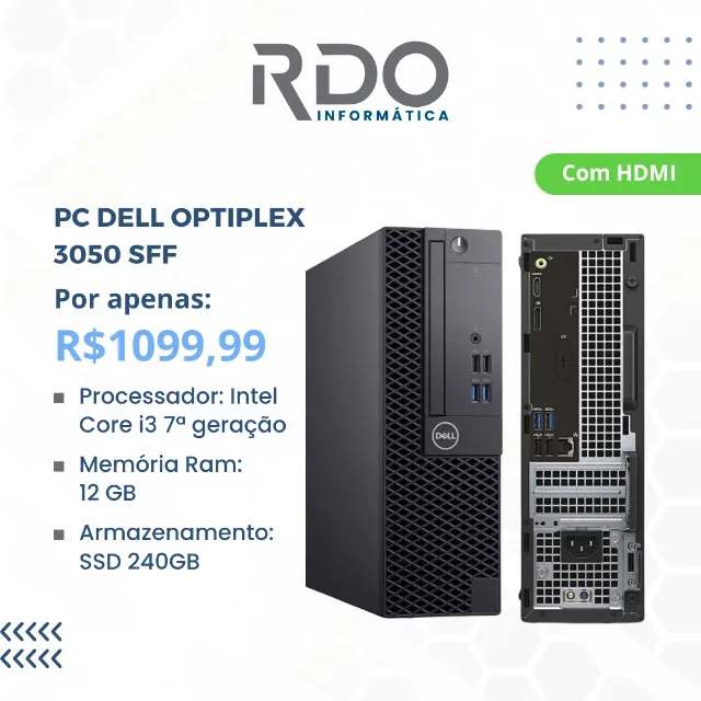 Desktop Dell Optiplex 3050 I3 7ª geraçao