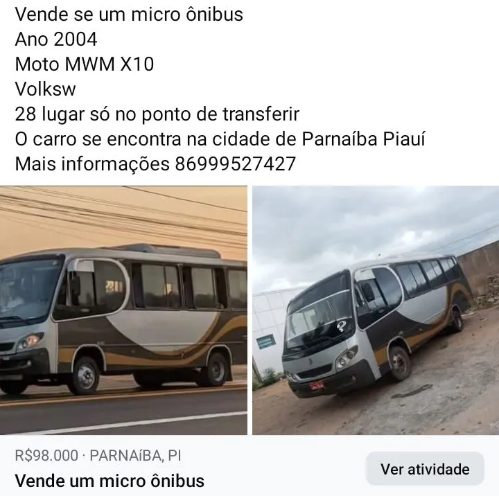 Vende se um micro ônibus Volkswagen