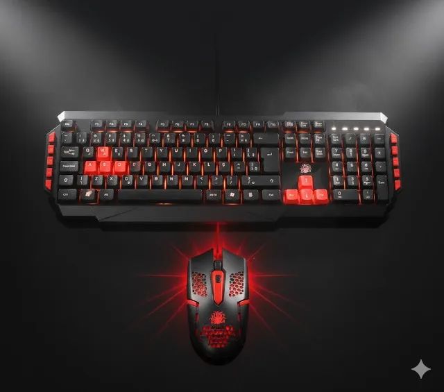 Kit Teclado e Mouse gamer LED e USB