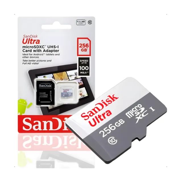CARTÃO DE MEMORIA SANDISK ULTRA 256GB 100MBPS