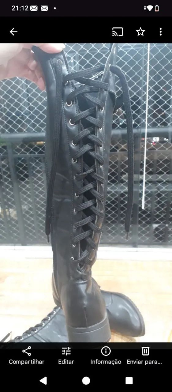 Botas femininas pretas cano longo - Foto 2
