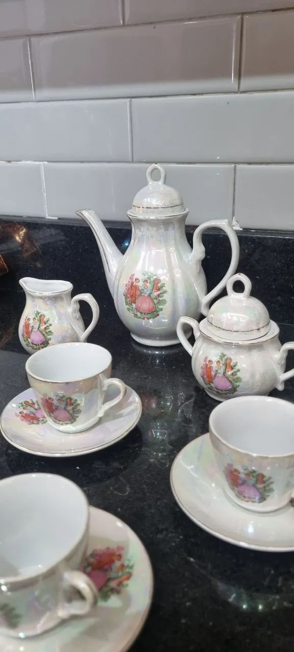 Jogo de chá porcelana com 8 peças - Foto 3