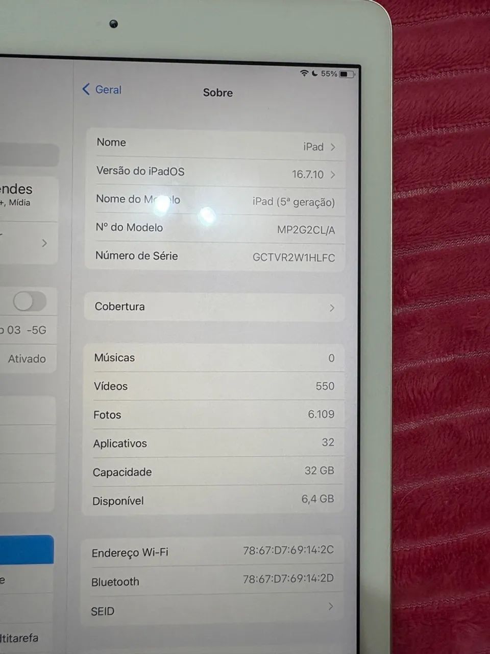 Apple iPad 5ª Geração, 32 GB, com capa teclado - Foto 3
