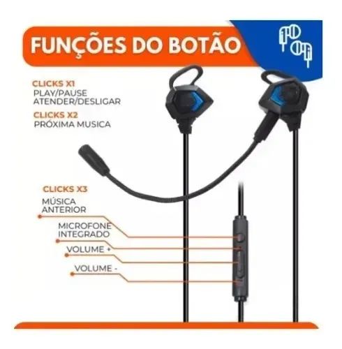 Fone De Ouvido Celular Microfone Removível Headset Ps4 Pc Xbox - Foto 2