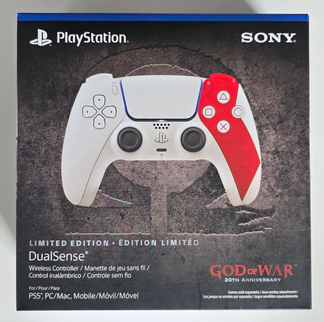 Controle Dualsense PS5 Edição Especial God of war 20 anos 
