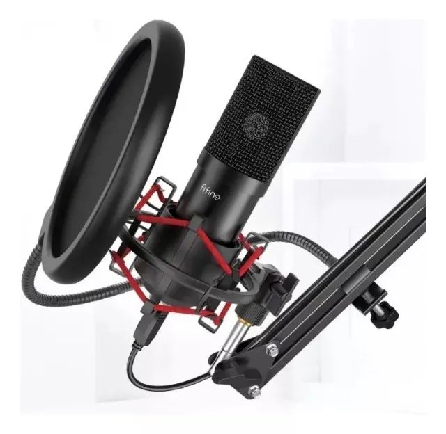 Microfone Fifine T732 Usb Com Kit Para Streaming E Podcast Cor Preto
