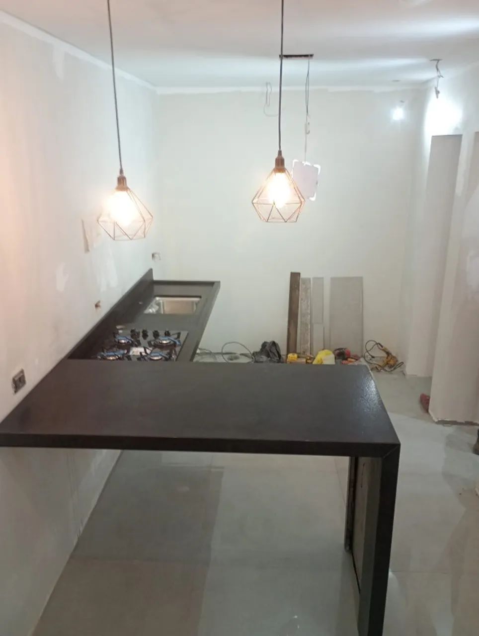 Cozinha Planejada - Granito preto são gabriel escovado