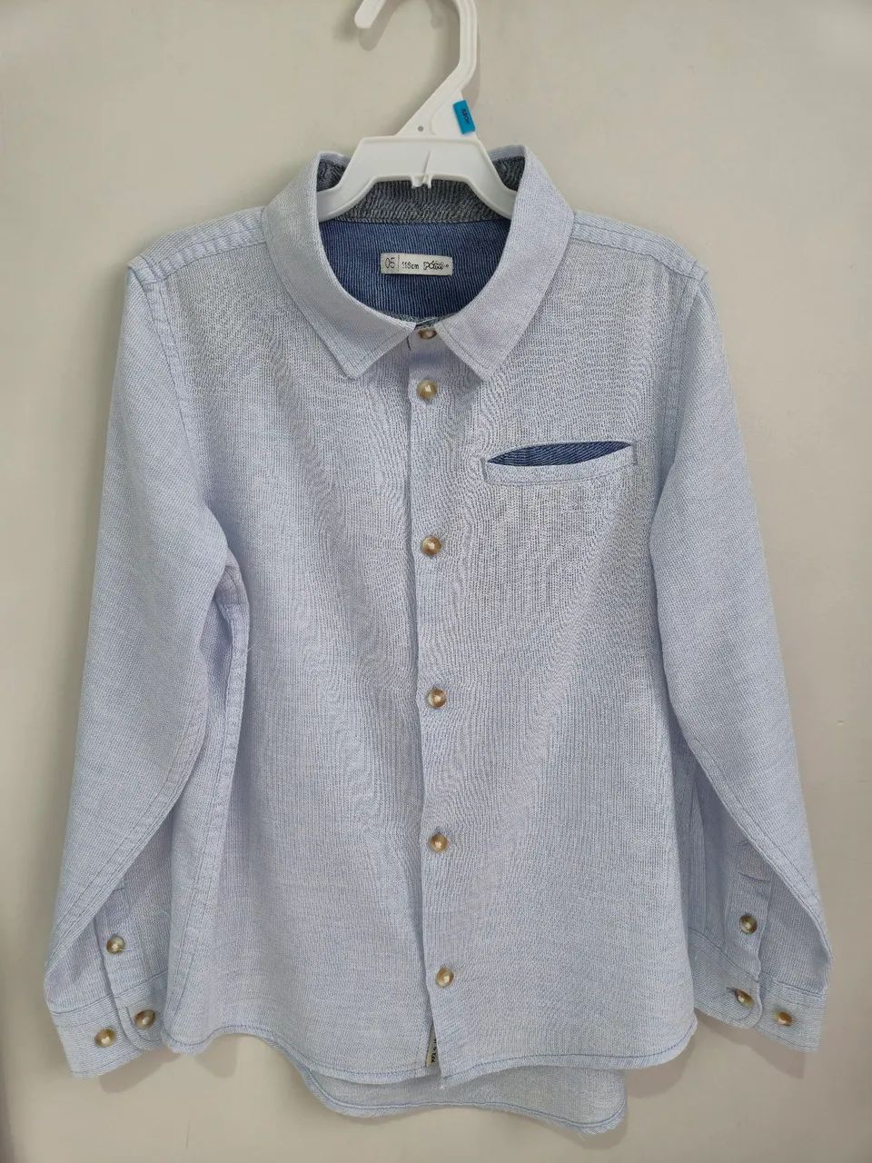 Camisa de linho azul bebê  - Foto 2
