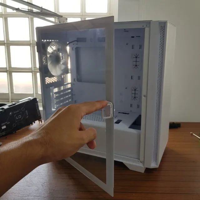 Gabinete Gamer Montech AIR 100 ARGB, Mini Tower, White, mATX, 4 Fans, Vidro Temperado